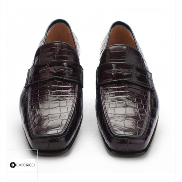 Caporicci 9961 Alligator Penny Loafers Bordo (Burgundy) - Picture 2 of 4